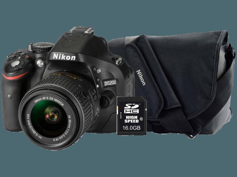 NIKON D5200    Objektiv 18-55 mm f/22-36 (24.1 Megapixel, CMOS)