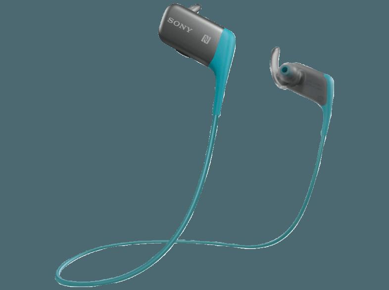SONY MDR-AS600BT Spritzwassergeschützer Bluetooth In-Ohr-Kopfhörer, NFC, blau Kopfhörer Blau