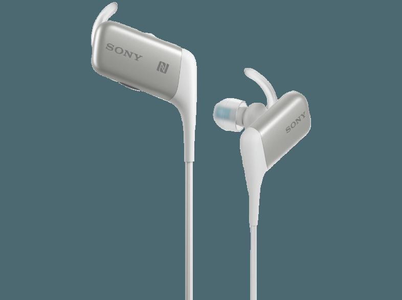 SONY MDR-AS600BT Spritzwassergeschützer Bluetooth In-Ohr-Kopfhörer, NFC, weiß Kopfhörer Weiß