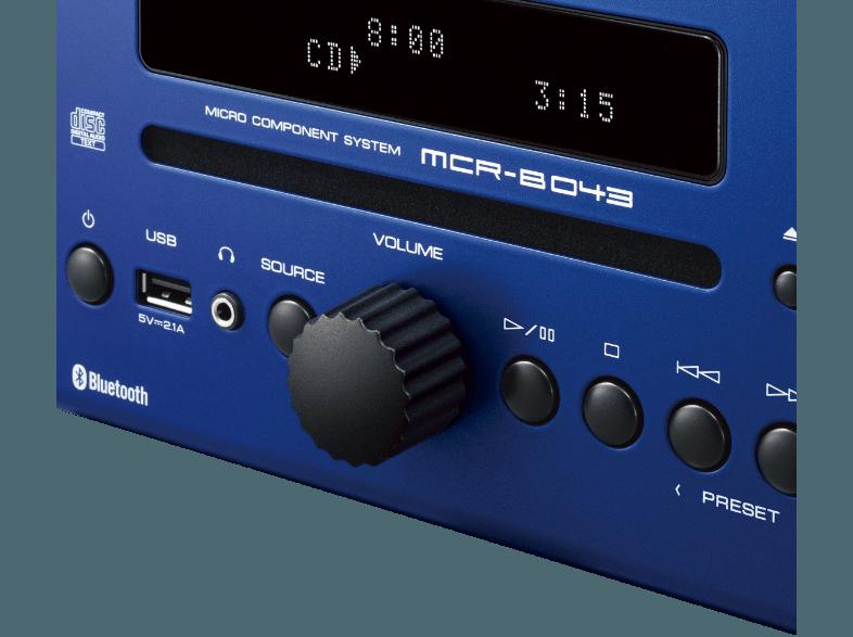 YAMAHA MCR-B043 Kompaktanlage (Radio, CD, USB, Bluetooth, Schwarz/Blau)
