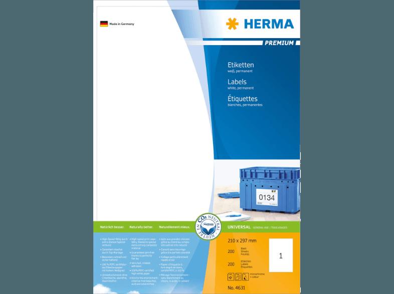 HERMA 4631 Etiketten Premium 210x297 mm A4 200 St.