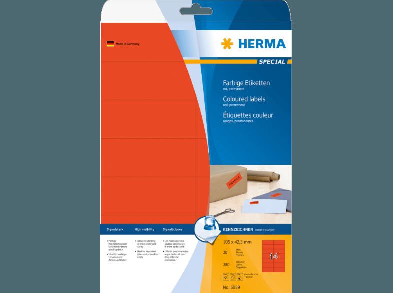 HERMA 5059 Farbige Etiketten 105x42.3 mm A4 350 St.