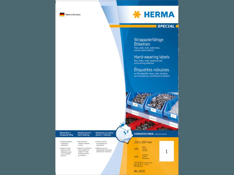 HERMA 8335 Etiketten strapazierfähig 210x297 mm A4 25 St.