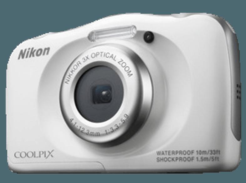 NIKON Coolpix S33  Weiß (13.2 Megapixel, 3x opt. Zoom, 6.7 cm TFT-LCD), NIKON, Coolpix, S33, Weiß, 13.2, Megapixel, 3x, opt., Zoom, 6.7, cm, TFT-LCD,