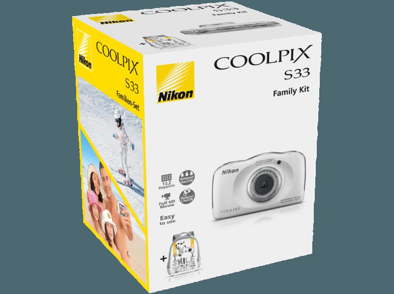 NIKON Coolpix S33  Weiß (13.2 Megapixel, 3x opt. Zoom, 6.7 cm TFT-LCD)