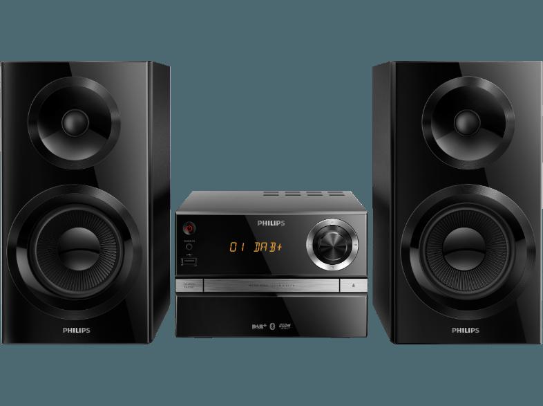 PHILIPS BTB2370/12 Mini Stereoanlage (CD, CD-R, RW, MP3-CD, USB-Flashlaufwerk, Schwarz)