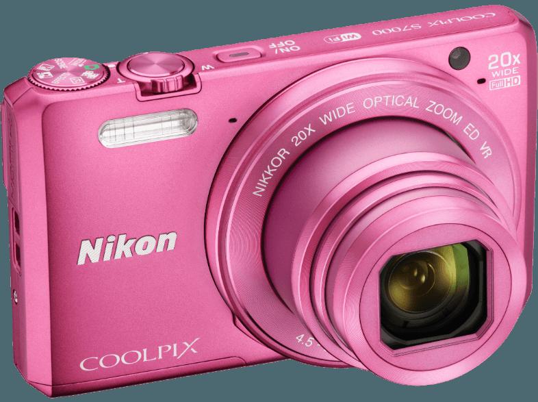 NIKON COOLPIX S7000  Pink (16 Megapixel, 20x opt. Zoom, 7.5 cm TFT-LCD, WLAN), NIKON, COOLPIX, S7000, Pink, 16, Megapixel, 20x, opt., Zoom, 7.5, cm, TFT-LCD, WLAN,