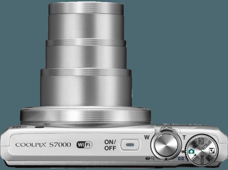 NIKON COOLPIX S7000  Weiß (16 Megapixel, 20x opt. Zoom, 7.5 cm TFT-LCD, WLAN)
