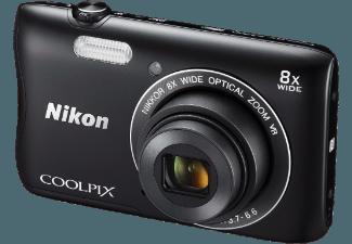 NIKON COOLPIX S3700  Schwarz (20.1 Megapixel, 8x opt. Zoom, 6.7 cm TFT-LCD, WLAN)