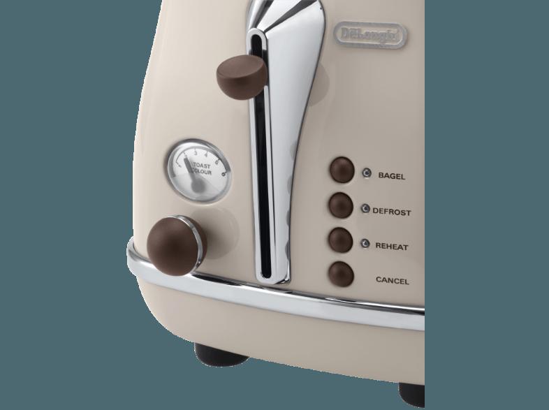 DELONGHI CTOV 2103 Toaster Creme (900 Watt, Schlitze: 2)