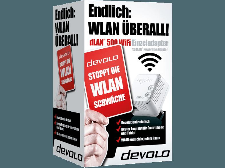 DEVOLO 9076 dLAN® 500 WiFi Powerline HomePlug-Modem mit integriertem Access-Point, DEVOLO, 9076, dLAN®, 500, WiFi, Powerline, HomePlug-Modem, integriertem, Access-Point
