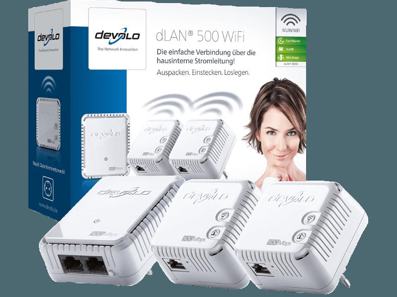 DEVOLO 9090 dLAN® 500 WIFI Network Kit HomePlug-Modem mit integriertem Access-Point, DEVOLO, 9090, dLAN®, 500, WIFI, Network, Kit, HomePlug-Modem, integriertem, Access-Point