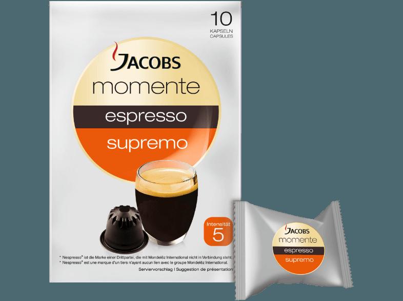 JACOBS 649087 Momente Espresso Supremo 10 Kapseln Kaffeekapseln Espresso Supremo (Intensität 5) (Nespresso®)