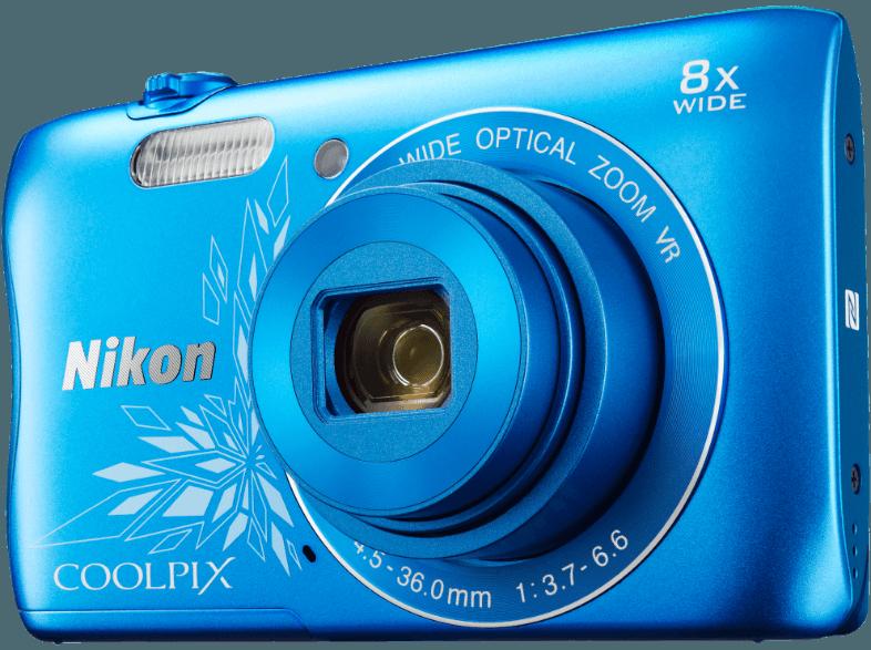 NIKON COOLPIX S3700  Blau ornament (20.1 Megapixel, 8x opt. Zoom, 6.7 cm TFT-LCD, WLAN)