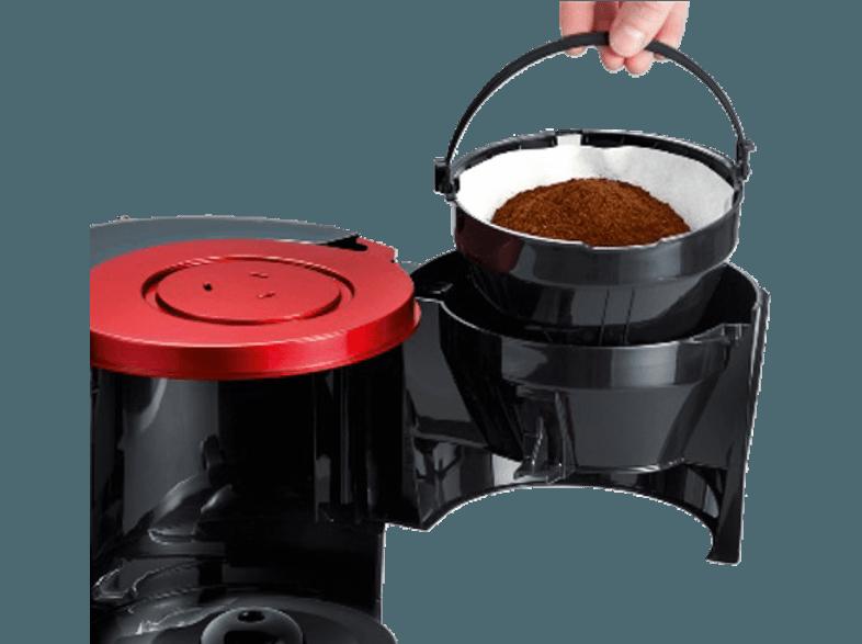 SEVERIN KA 4492 Kaffeemaschine Schwarz/Rot (Glaskanne mit Frischwasserskala)