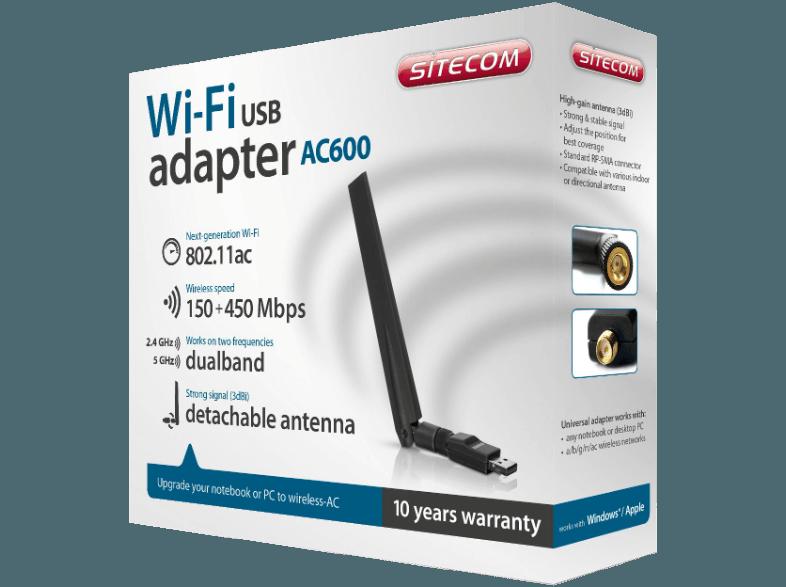 SITECOM WLA 2104 AC600 WLAN-AC-Adapter, SITECOM, WLA, 2104, AC600, WLAN-AC-Adapter