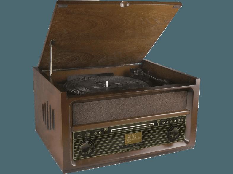 SOUNDMASTER NR515 Kompaktanlage (Radio, CD, Kassette, Schallplatte, USB, Nussbaum)