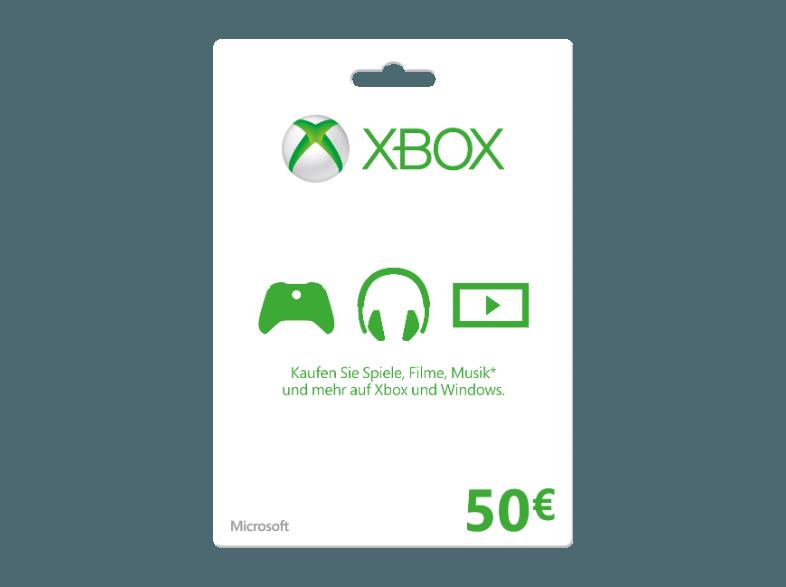 Xbox Live Guthabenkarte 50 EUR, Xbox, Live, Guthabenkarte, 50, EUR