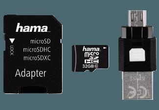 HAMA 124029 microSDHC OTG-Zubehör-Set, 4-teilig, 32GB, Class 10 , Class 10, 32 GB