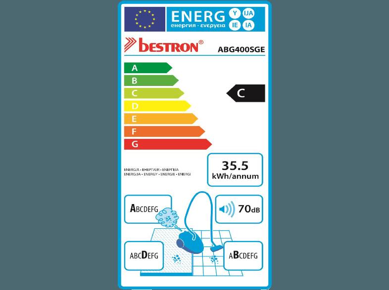 BESTRON ABG 400 SGE (Staubsauger, HEPA-filter, C, Grau)