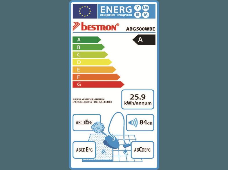 BESTRON ABG 500 WBE (Staubsauger, Micro-Filter, A, Weiß), BESTRON, ABG, 500, WBE, Staubsauger, Micro-Filter, A, Weiß,