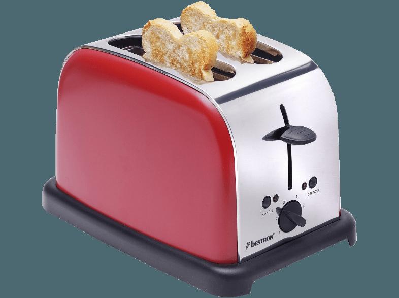 BESTRON DTO 3091 Toaster Rot (1 kW, Schlitze: 2), BESTRON, DTO, 3091, Toaster, Rot, 1, kW, Schlitze:, 2,