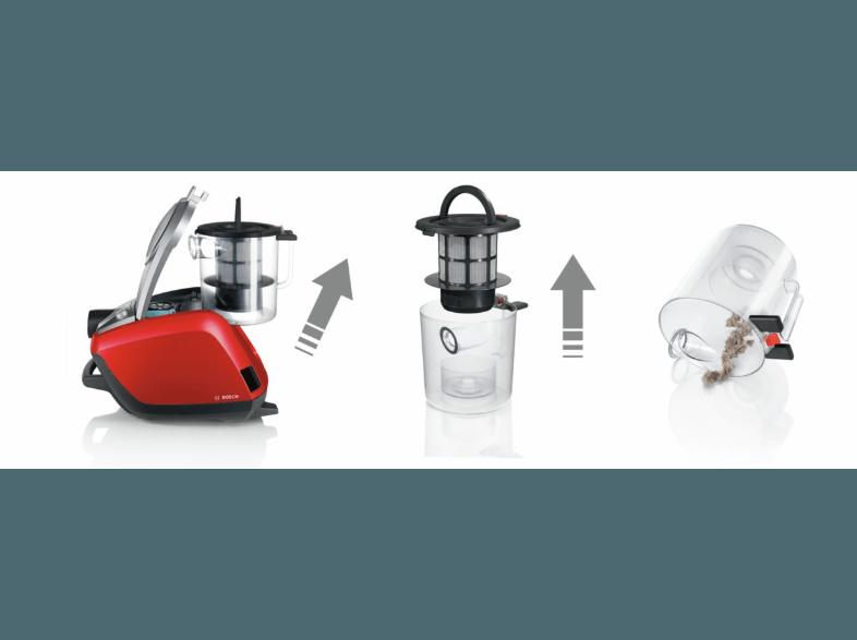 BOSCH BGS 5 ZOO O3 Zoo'o ProAnimal (Staubsauger, Bodenstaubsauger, C, Silber metallic/Tornadorot)