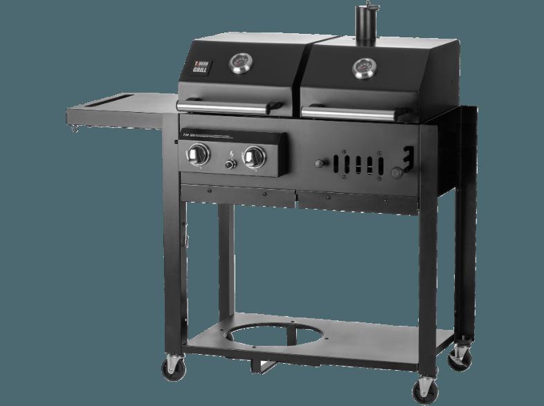 CHEF CENTRE GMBH T30 Twin Kombigrill: Gas und Holzkohlegrill, optional mit Smoker