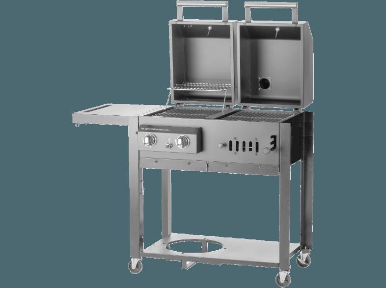 CHEF CENTRE GMBH T30 Twin Kombigrill: Gas und Holzkohlegrill, optional mit Smoker, CHEF, CENTRE, GMBH, T30, Twin, Kombigrill:, Gas, Holzkohlegrill, optional, Smoker