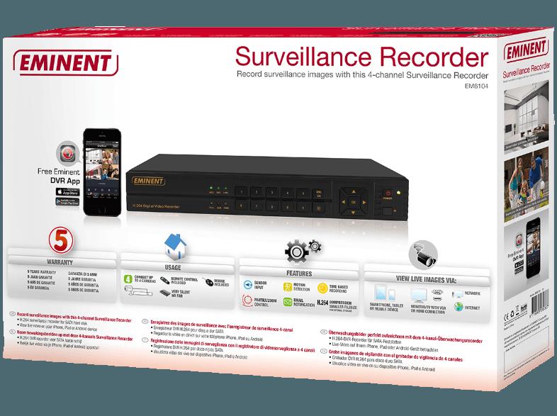 EMINENT EM6104 Vierkanal-Überwachungsrecorder, EMINENT, EM6104, Vierkanal-Überwachungsrecorder