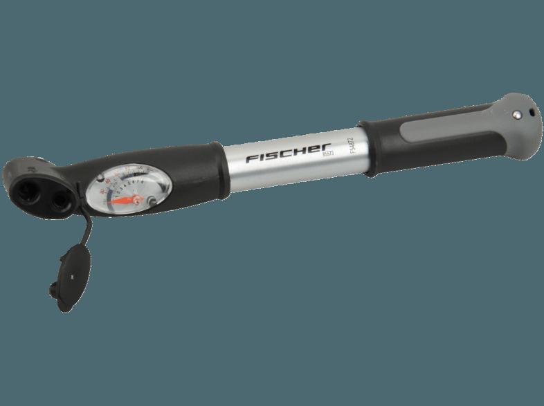 Fischer Bikes Mini-Pumpe mit Doppelhub reversibel silber