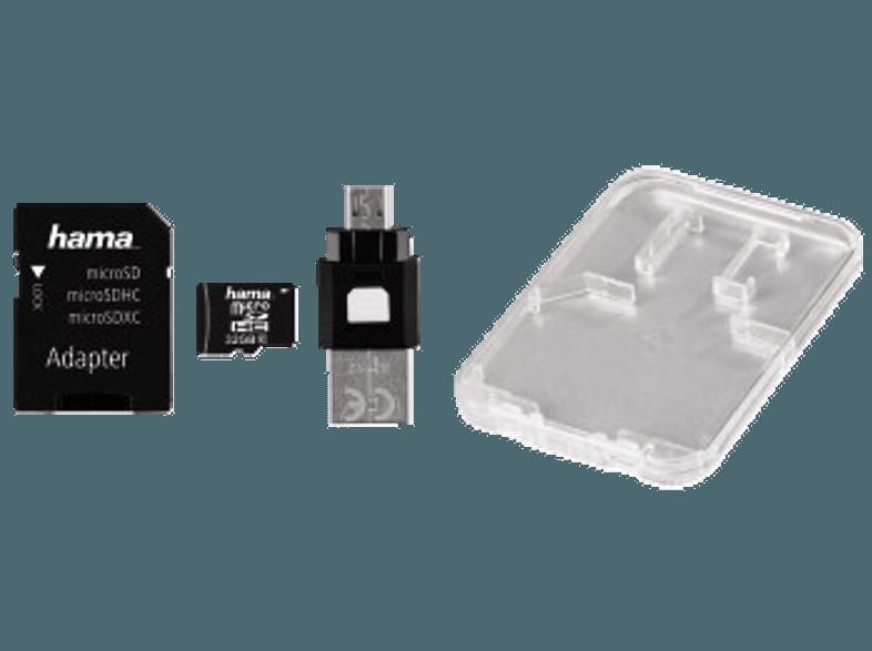 HAMA 124029 microSDHC OTG-Zubehör-Set, 4-teilig, 32GB, Class 10 , Class 10, 32 GB
