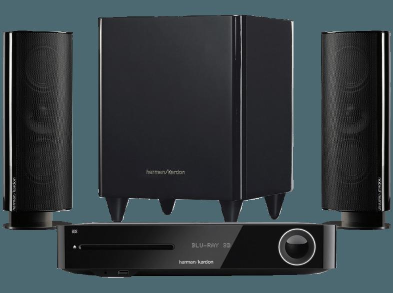 HARMAN KARDON BDS 480 2.1 Heimkino-System (2x Lautsprecher, 1x aktiver Subwoofer, Schwarz)