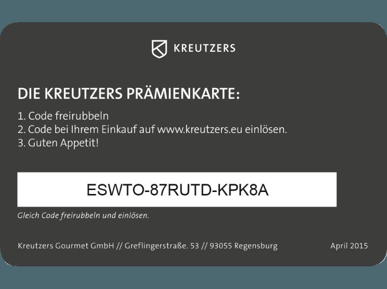 KREUTZERS 70€ Fleisch- und Genussgutschein inkl. Original Weber Abdeckhaube Premium 57cm Abdeckhaube