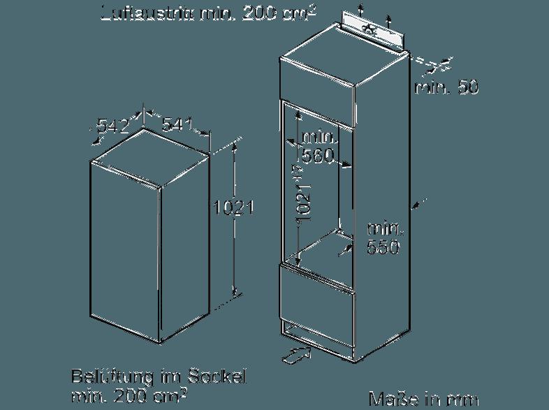 NEFF K 315 A2 Kühlschrank (99 kWh/Jahr, A  , 541 mm hoch), NEFF, K, 315, A2, Kühlschrank, 99, kWh/Jahr, A, , 541, mm, hoch,