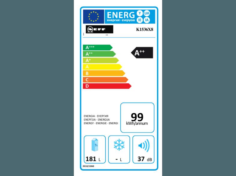 NEFF K 315 A2 Kühlschrank (99 kWh/Jahr, A  , 541 mm hoch), NEFF, K, 315, A2, Kühlschrank, 99, kWh/Jahr, A, , 541, mm, hoch,