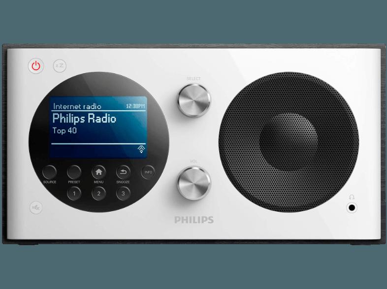 PHILIPS AE8000/10 Tragbares Radio (UKW, DAB , Internet-Radio, UKW, Schwarz, Weiß)