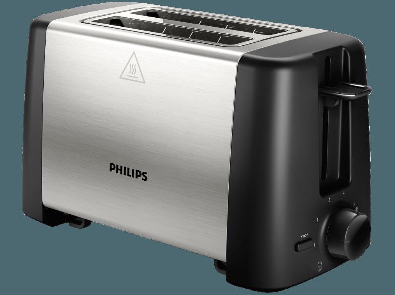 PHILIPS HD4825/90 Daily Collection Schlitz-Toaster Edelstahl/Schwarz (800 Watt, Schlitze: 2)