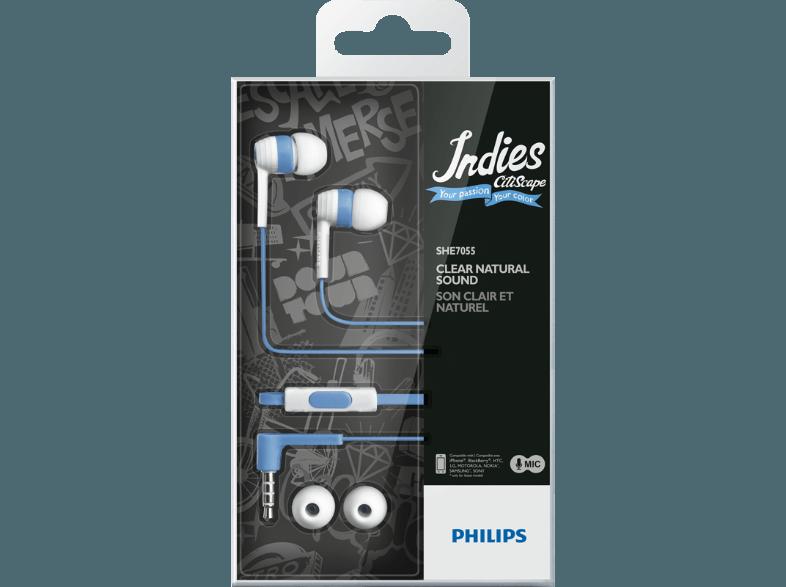 PHILIPS SHE 7055/00 Kopfhörer Weiß/Blau