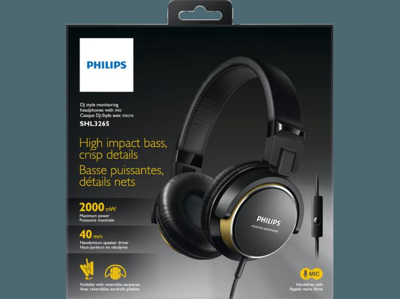 PHILIPS SHL3265BG/00 kopfhörer Schwarz/Gold, PHILIPS, SHL3265BG/00, kopfhörer, Schwarz/Gold