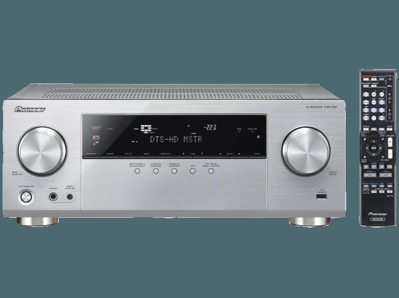 PIONEER VSX-830S Netzwerk-Receiver (5 Kanäle, 140 Watt pro Kanal, Silber), PIONEER, VSX-830S, Netzwerk-Receiver, 5, Kanäle, 140, Watt, pro, Kanal, Silber,