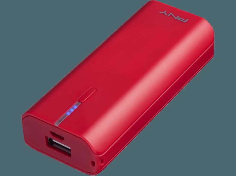 PNY P-B5200-2TR01-RB PowerPack/Powerbank/mobiles Laden/Ersatzbatterie/Ersatzakku 5.200 mAh Rot