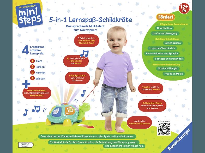 RAVENSBURGER 04446 5-in-1 Lernspass Schildkröte Gelb, RAVENSBURGER, 04446, 5-in-1, Lernspass, Schildkröte, Gelb