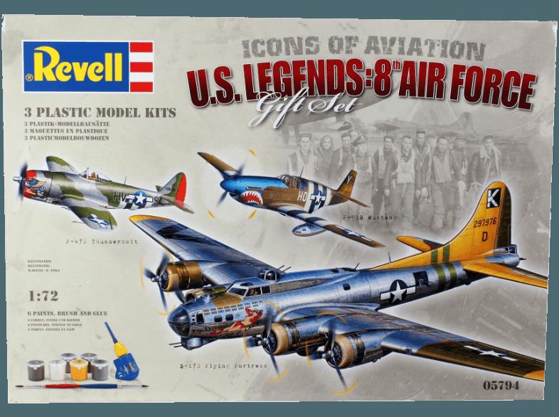 REVELL 05794 U.S. Legends 8th Air Geschenkset Mehrfarbig, REVELL, 05794, U.S., Legends, 8th, Air, Geschenkset, Mehrfarbig