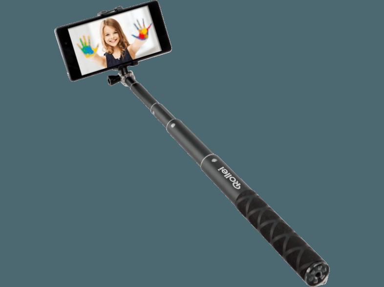 ROLLEI 21576 4 Fun Einbein Selfiestick, Schwarz, (Ausziehbar bis 900 mm)