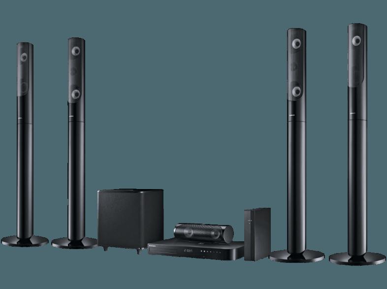 SAMSUNG HT-J5550W 5.1 Heimkino-System (5x Lautsprecher, Subwoofer, Steuereinheit, Bluetooth, App-steuerbar, Schwarz)