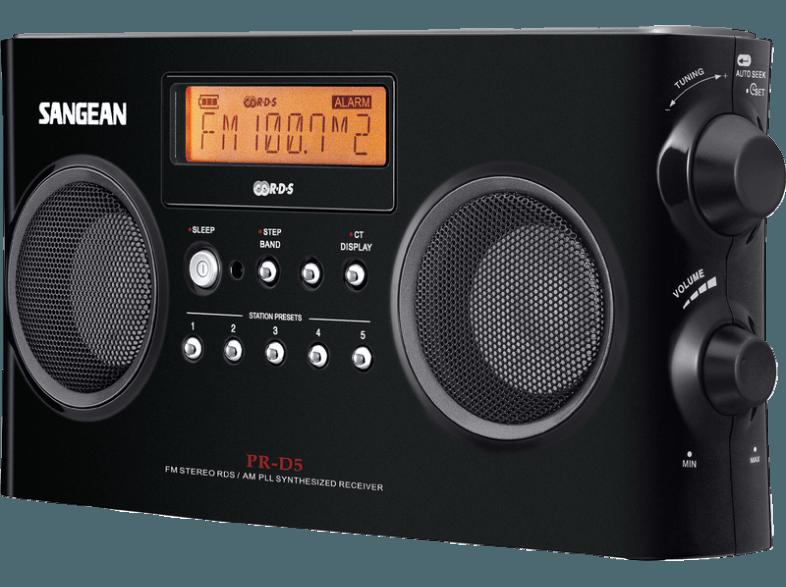 SANGEAN PR-D5  (PLL Tuner, UKW, MW, Schwarz)