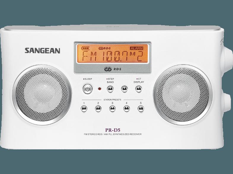 SANGEAN PR-D5  (PLL Tuner, UKW, MW, Weiß), SANGEAN, PR-D5, , PLL, Tuner, UKW, MW, Weiß,