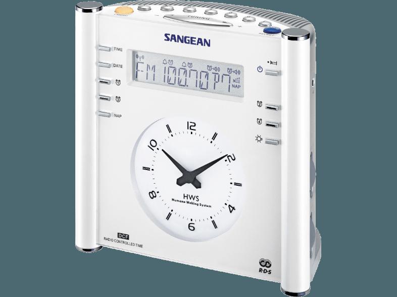 SANGEAN RCR-3 Radiowecker (AM / FM Tuner, FM, MW, Weiß)