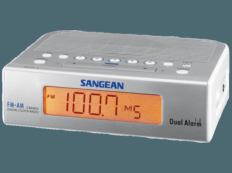 SANGEAN RCR-5 Uhrenradio (Digital Radio, FM Tuner, FM, MW, Silber), SANGEAN, RCR-5, Uhrenradio, Digital, Radio, FM, Tuner, FM, MW, Silber,